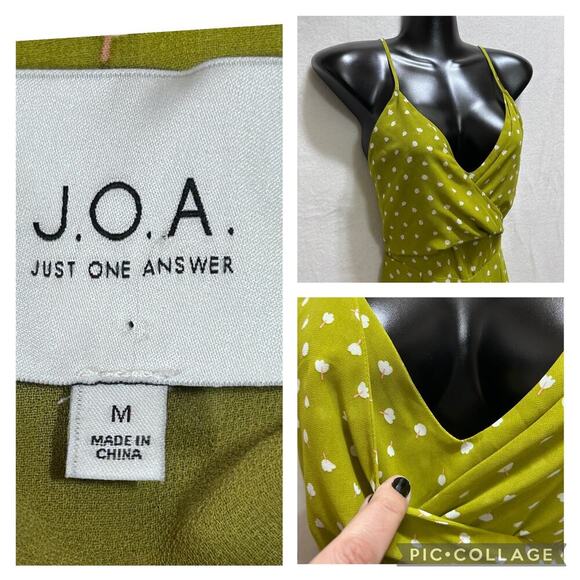 J.O.A. Kiwi Jumpsuit M Sheer Semi Lined Floral Summer Coastal Vacation Resort - Picture 8 of 11